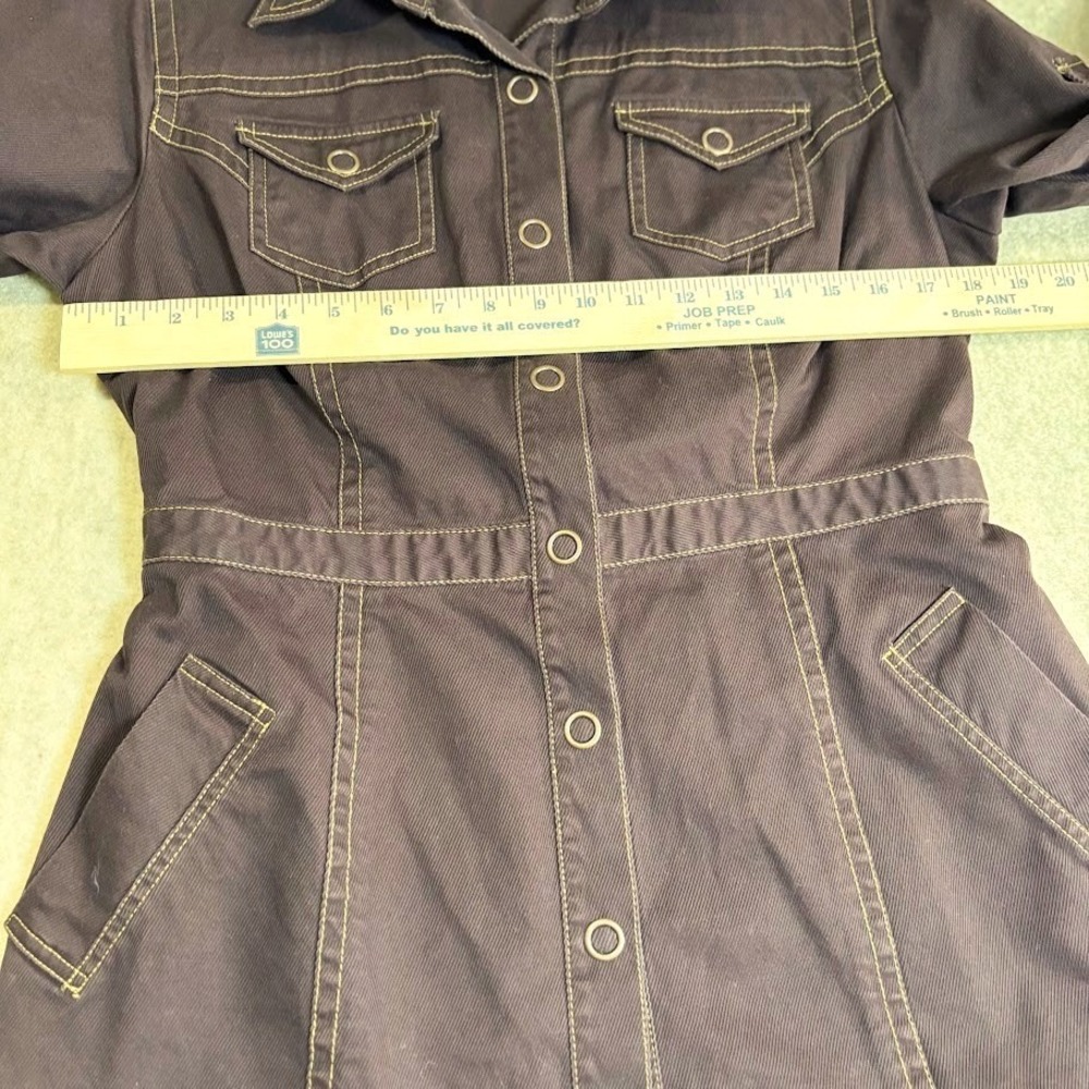 Cabi Utility Jacket Womens Large Brown Cotton Twill Snap Front Military Chic L - Picture 6 of 11